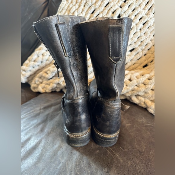 Bed Stu Black Leather Combat Boots - Picture 11 of 12